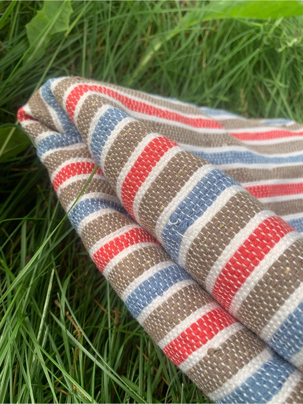 New handwoven Striped picnic Blanket cotton - Classic Cozy Style